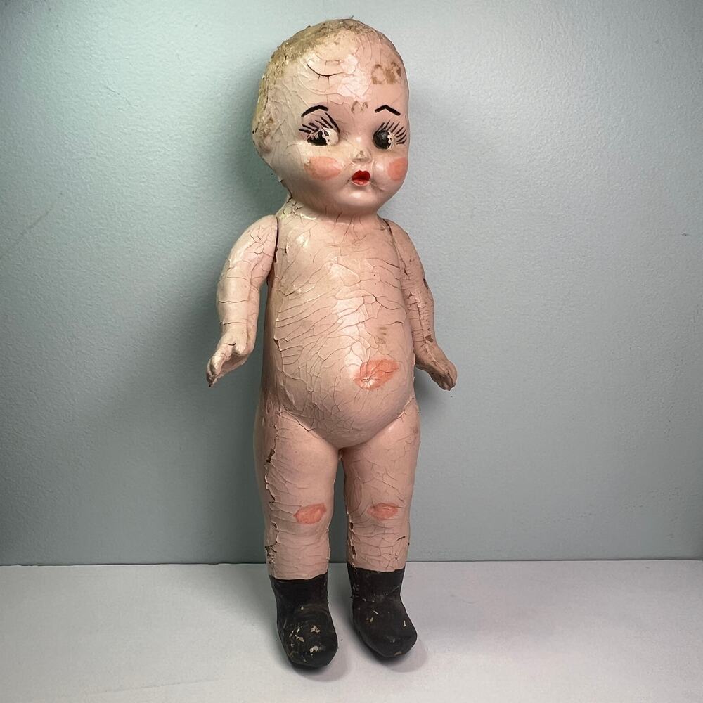 Vintage Carnival Kewpie Doll 18 Inches Composition 1930s 1940s Americana Rare